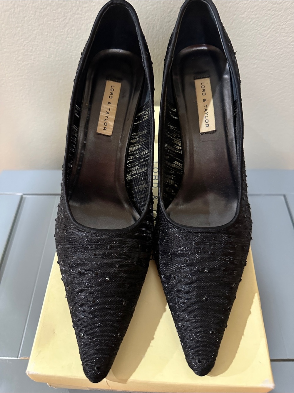 Lord & Taylor Black Pointed Toe Women's Heels
